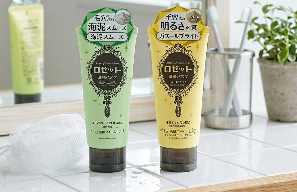 ロゼット洗顔パスタの緑と黄色