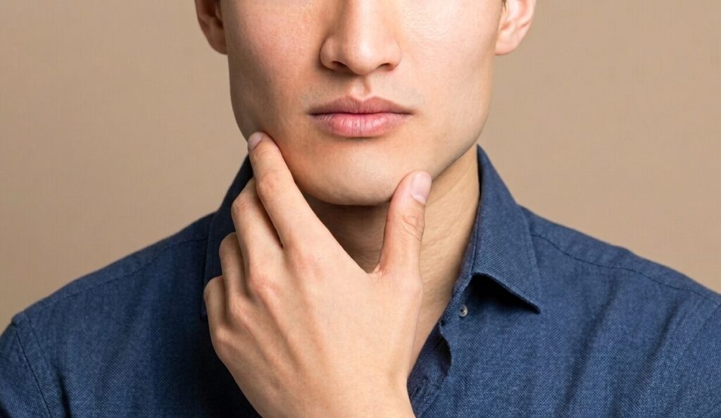 脱毛後のメンズのポートレート