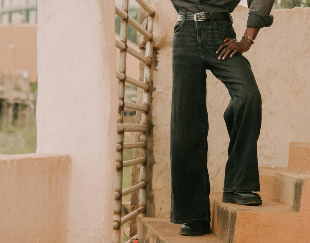 ハイウエストのタックインコーデ