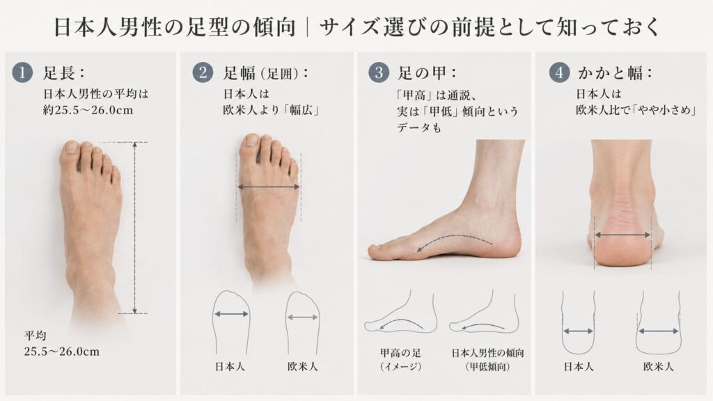 日本人の足のサイズ特徴
