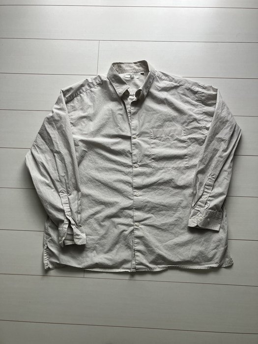 ユニクロC ブロードオーバーサイズシャツ/ストライプ(XL)の平置き写真