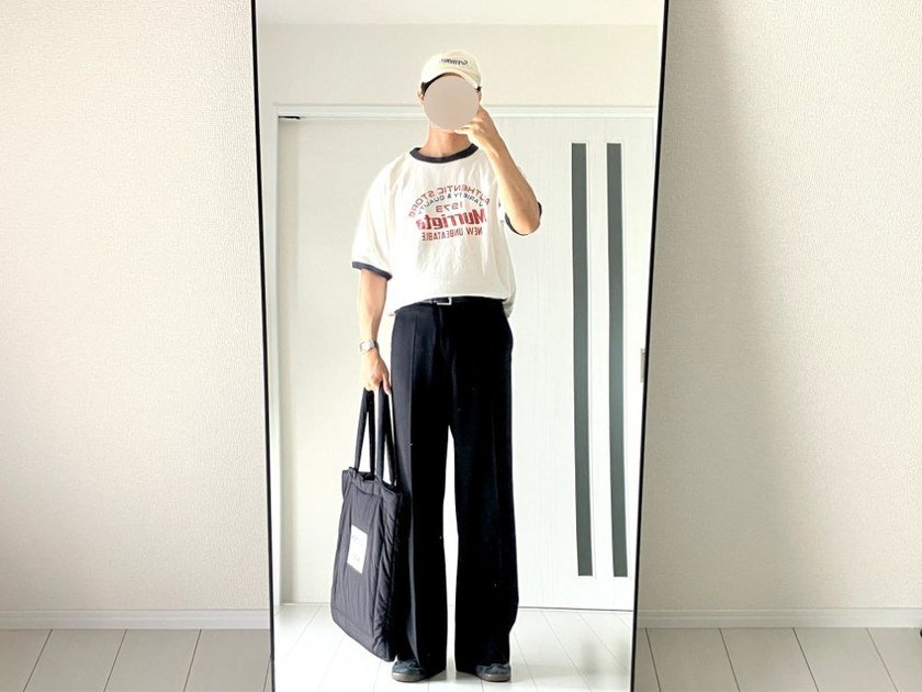 金曜:リンガーT×VALAADOスラックスのきれいめカジュアルMIXコーデ